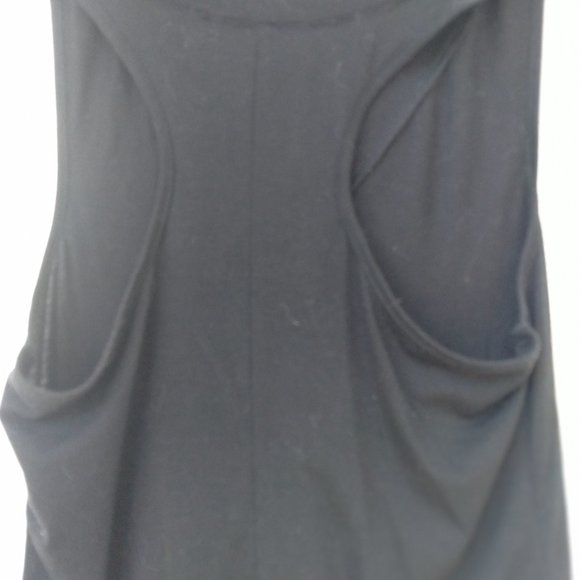 BLACK TANK TOP V-NECK SIZE SMALL WOMEN POLY/SPANDEX? RACERBACK - Picture 8 of 8